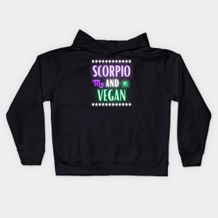 Scorpio and Vegan Retro Style Neon Kids Hoodie